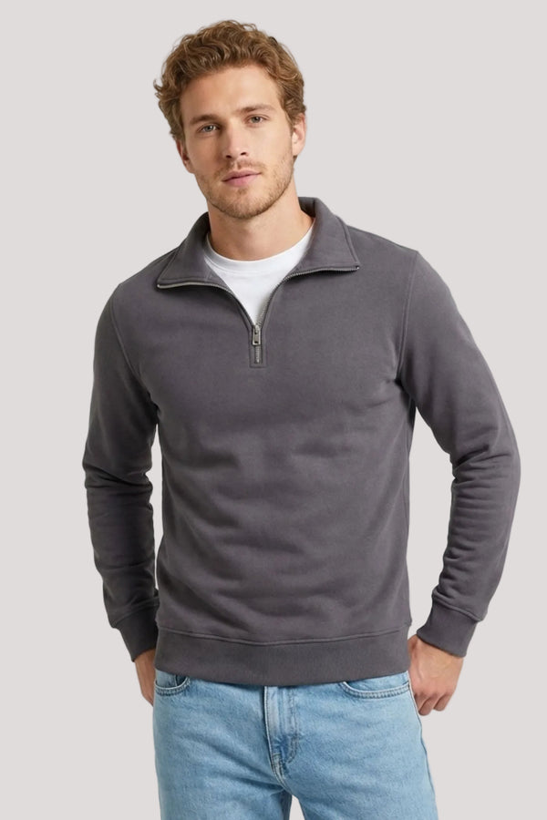 Suéter Blanco de Hombre con Cuello Ancho