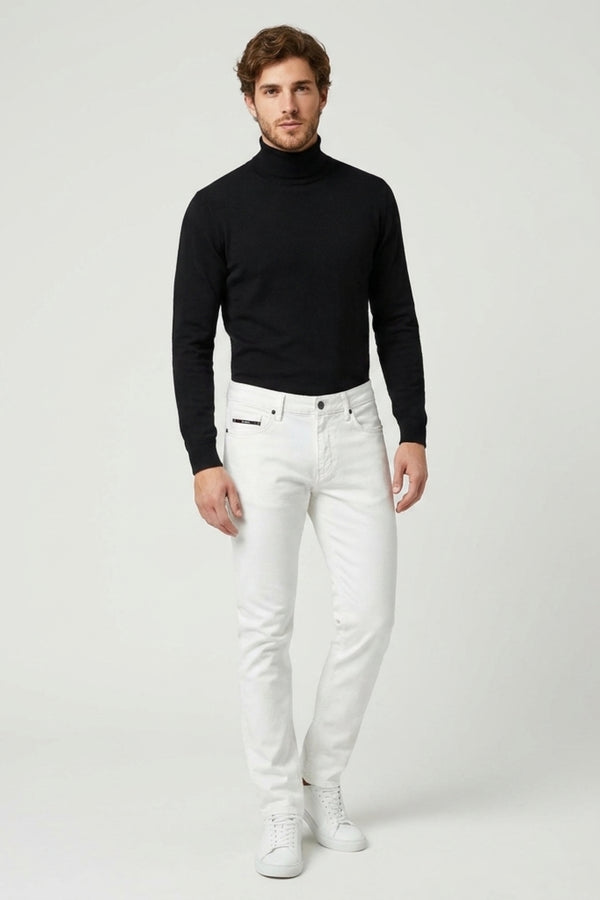Herren Hose Baumwollstretch Weiss