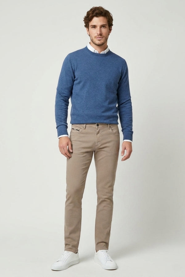 Cotton Stretch Man Pant Beige