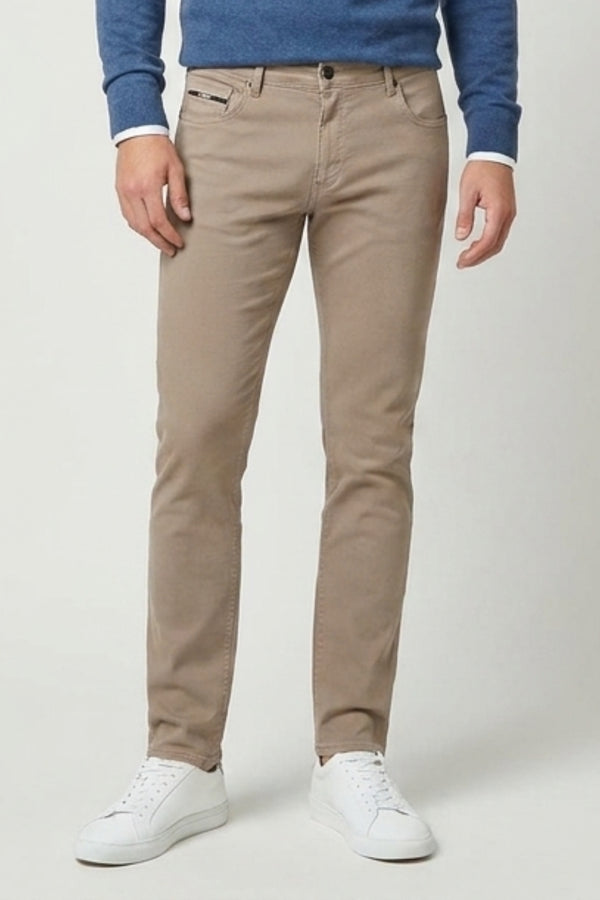 Cotton Stretch Man Pant Beige
