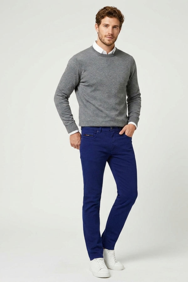 Herren Hose Baumwollstretch Blau