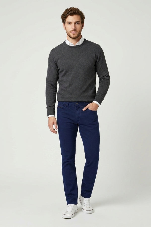 Herren Hose Baumwollstretch Navy blau