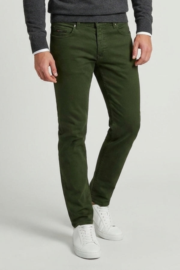 Herren Hose Baumwollstretch Grun