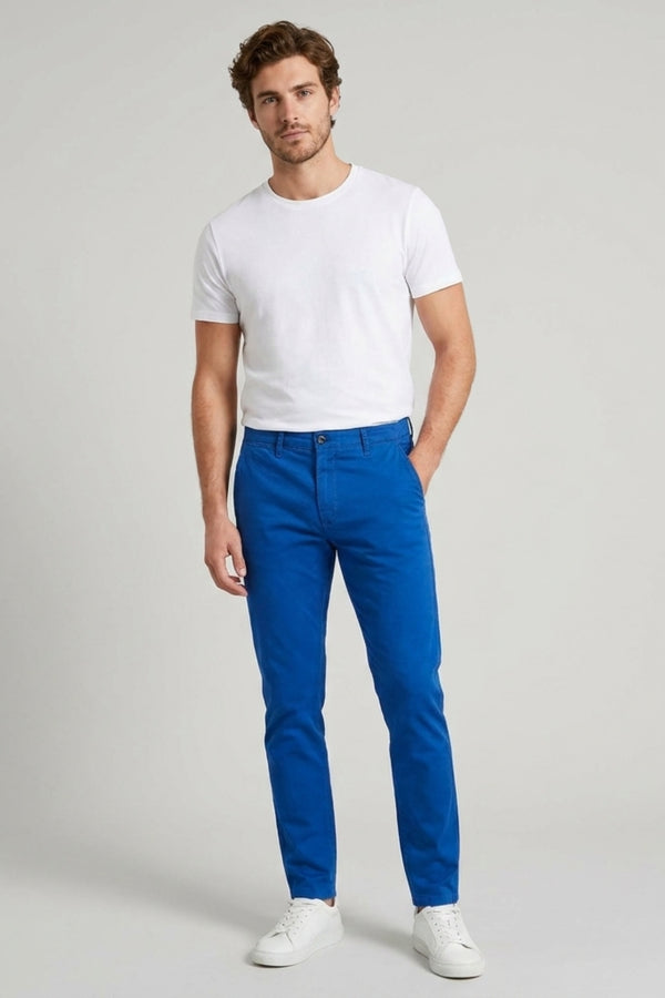 Cotton Stretch Man Pant Light Blue