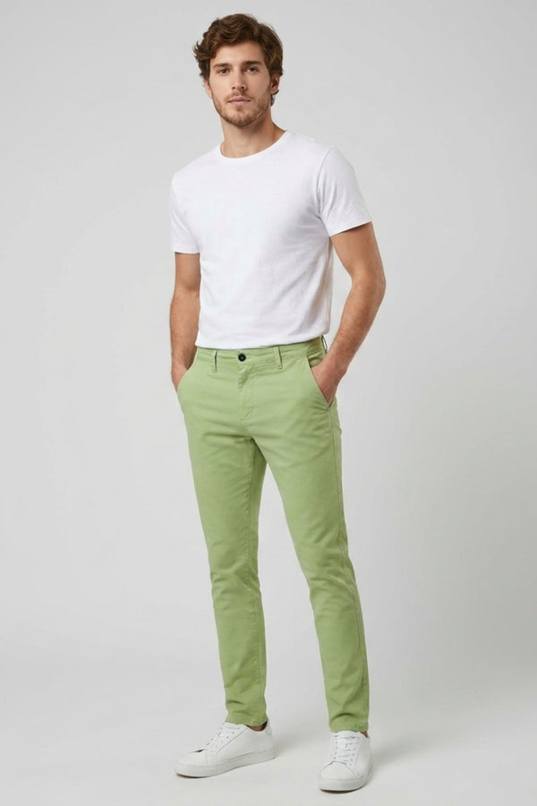 Cotton Stretch Man Pant Green