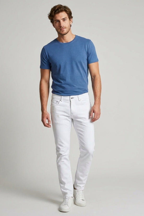 Herren Hose Baumwollstretch Weiss