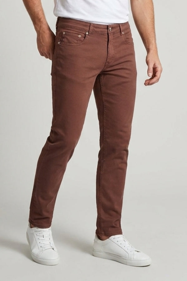 Pantalon Homme Coton extensible Brun
