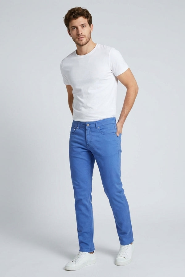 Herren Hose Baumwollstretch Blau
