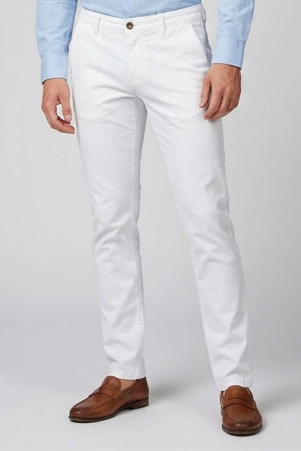 Herren Hose Baumwollstretch Weiss