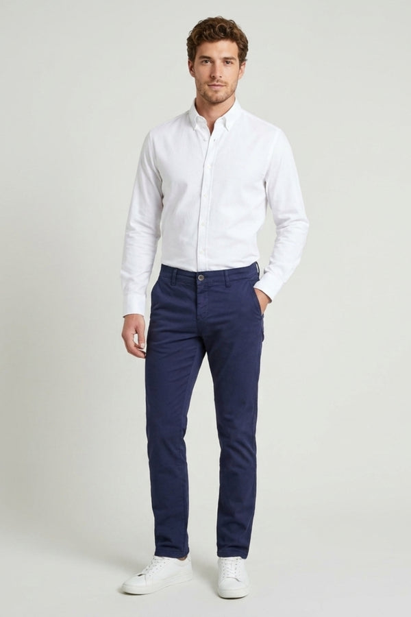 Herren Hose Baumwollstretch Blau