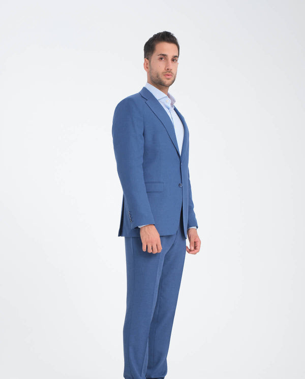 Pantaloni Uomo Microfibra Blu Bianco