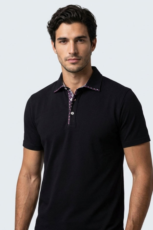 Herren Polo Jersey Schwarz
