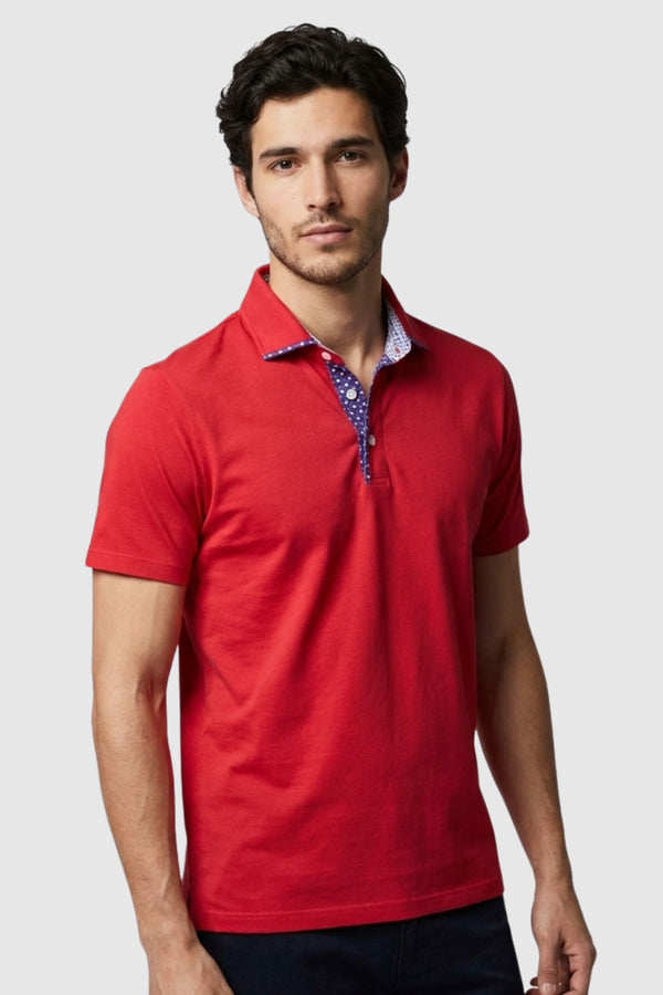 Herren Polo Jersey Rot