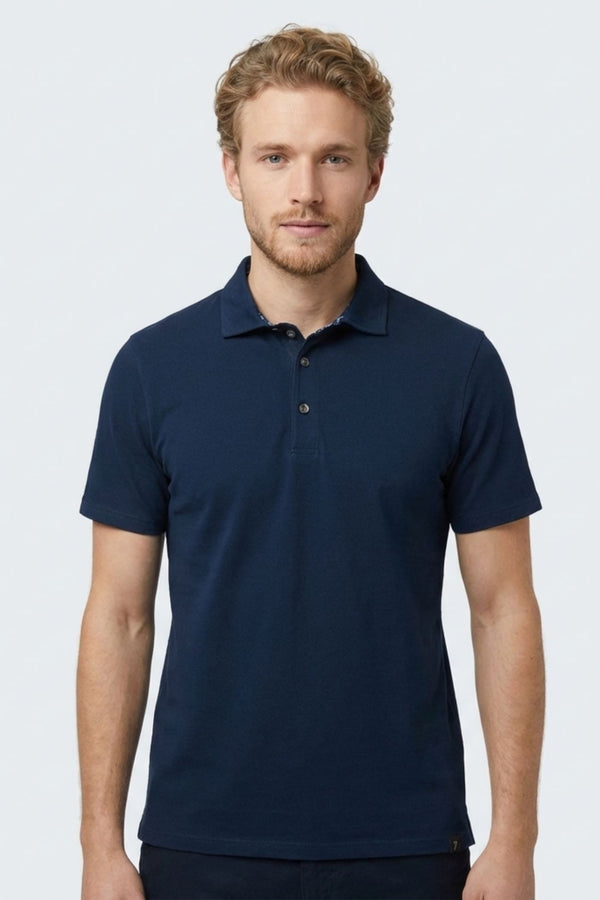 Herren Polo Jersey Blau