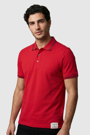 Herren Polo Piquet Rot