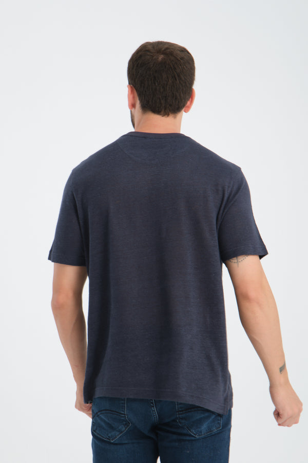 T-shirt Hombre Lino Azul
