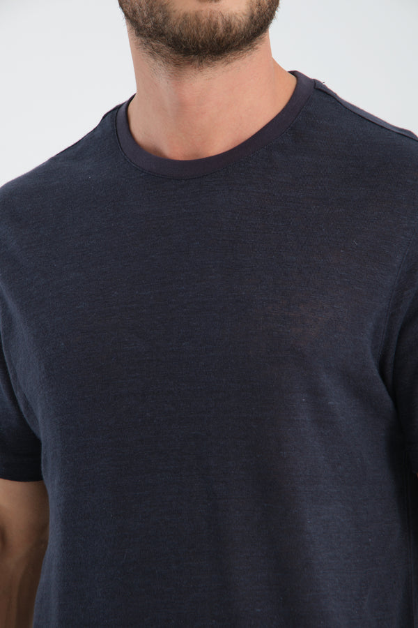 T-shirt Hombre Lino Azul
