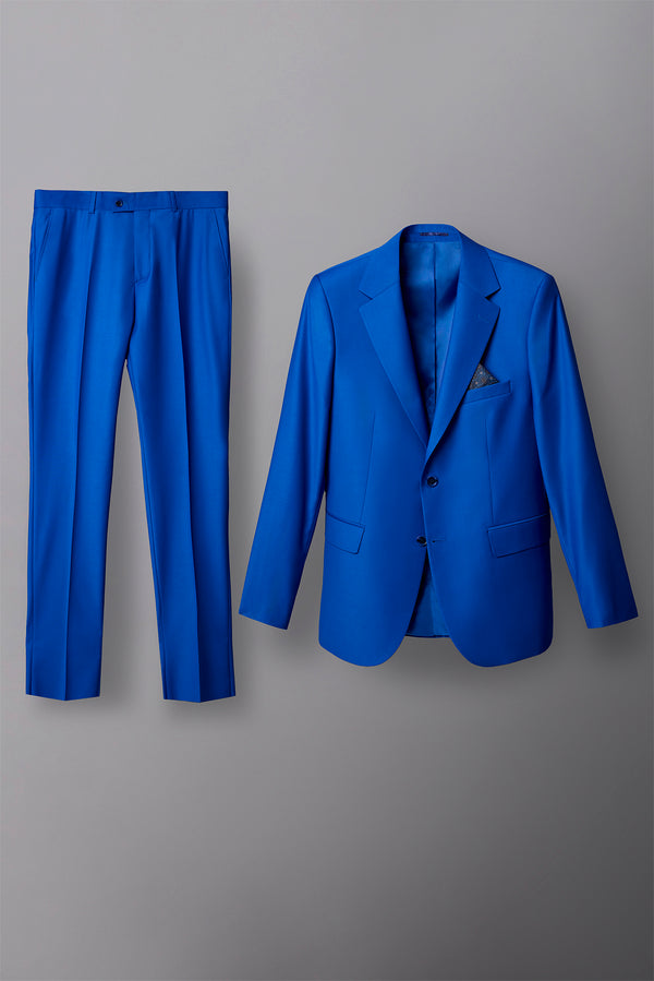 Polyviscose Man Suit Navy Blue