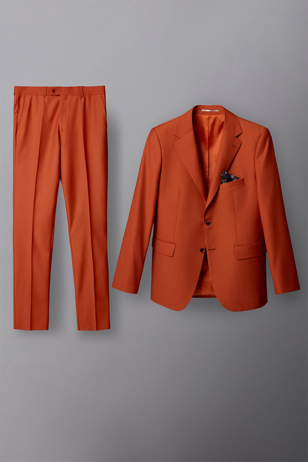 Polyviscose Man Suit Orange