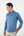 Button down Collar Satin Man Shirt Blue Plain