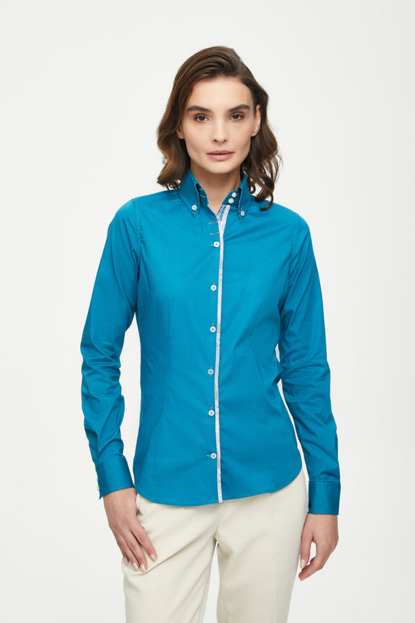 Sofia Sport Poplin Stretch Women Shirt Green