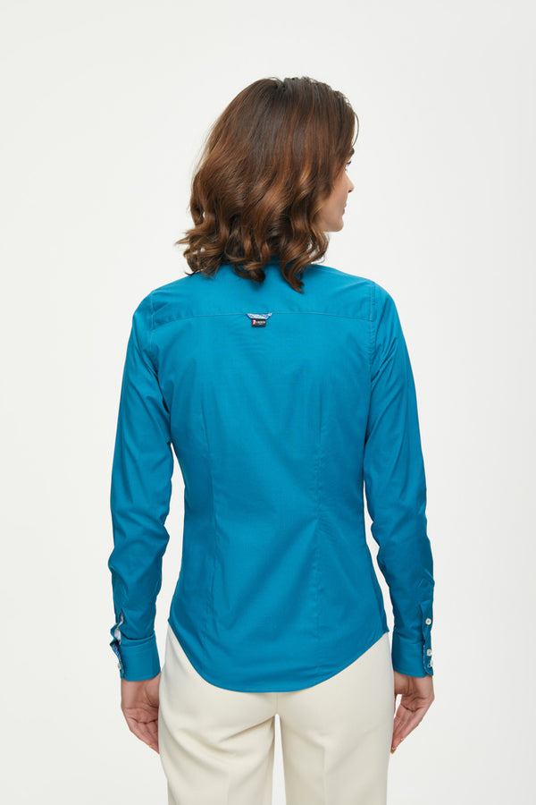 Sofia Sport Poplin Stretch Women Shirt Green