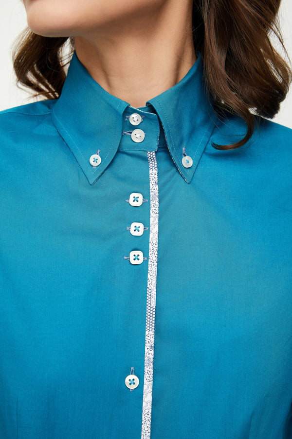 Sofia Sport Poplin Stretch Women Shirt Green