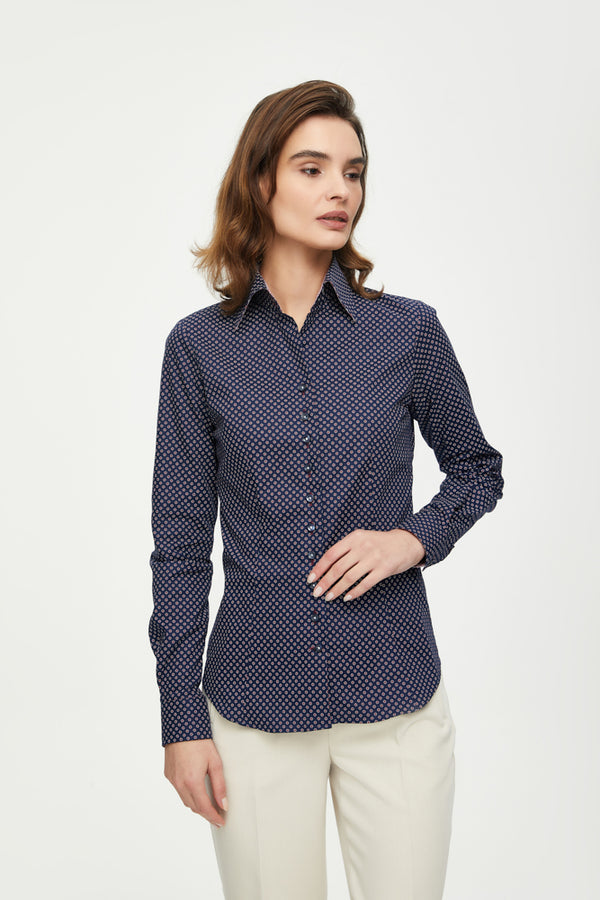 Linda Sport Oxford Women Shirt Blue Red