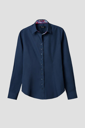 Beatrice Sport Poplin Stretch Women Shirt Blue