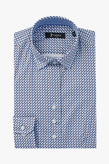 Beatrice Sport Poplin Women’s Shirt White Navy Blue