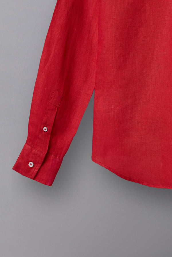Beatrice Sport Linen Women Shirt Red