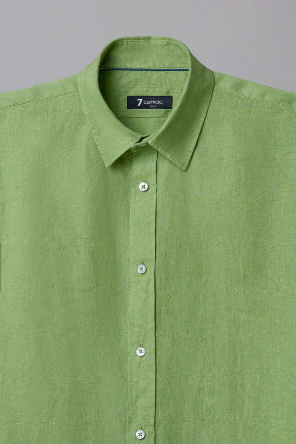 Beatrice Sport Linen Women Shirt Green