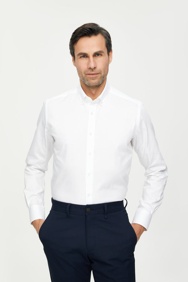 Camicia Uomo Leonardo Cotone Bianco