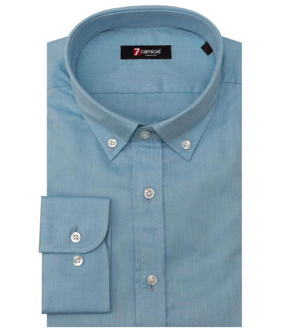 Camisa Hombre Leonardo Algodon Azul Claro