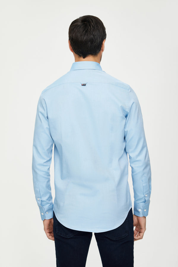 Camisa Hombre Leonardo Algodon Azul Claro