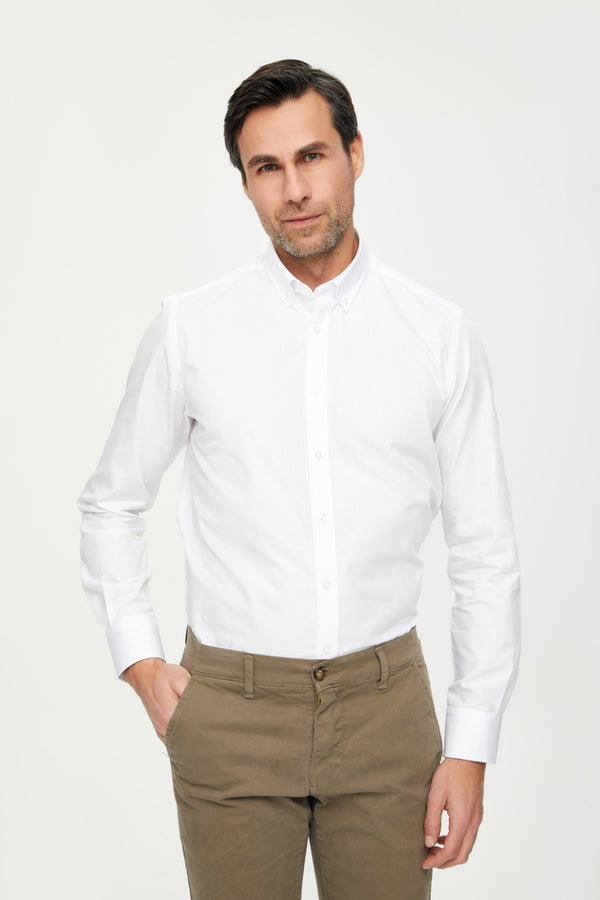 Leonardo Essential Cotton Man Shirt White