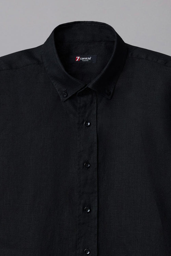 Leonardo Essentials Linen Man Shirt Black