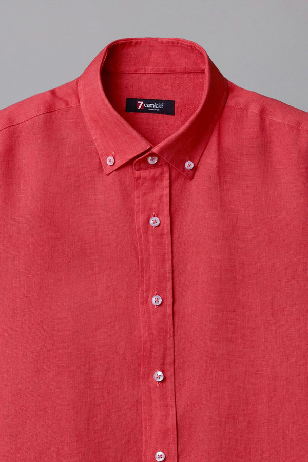 Leonardo Essentials Linen Man Shirt Red