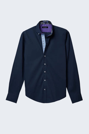 Camisa Hombre Donatello Iconic Popelin Stretch Azul