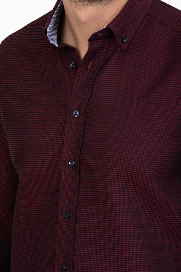 Camisa Hombre Raffaello Iconic Armaturato Rojo Negro
