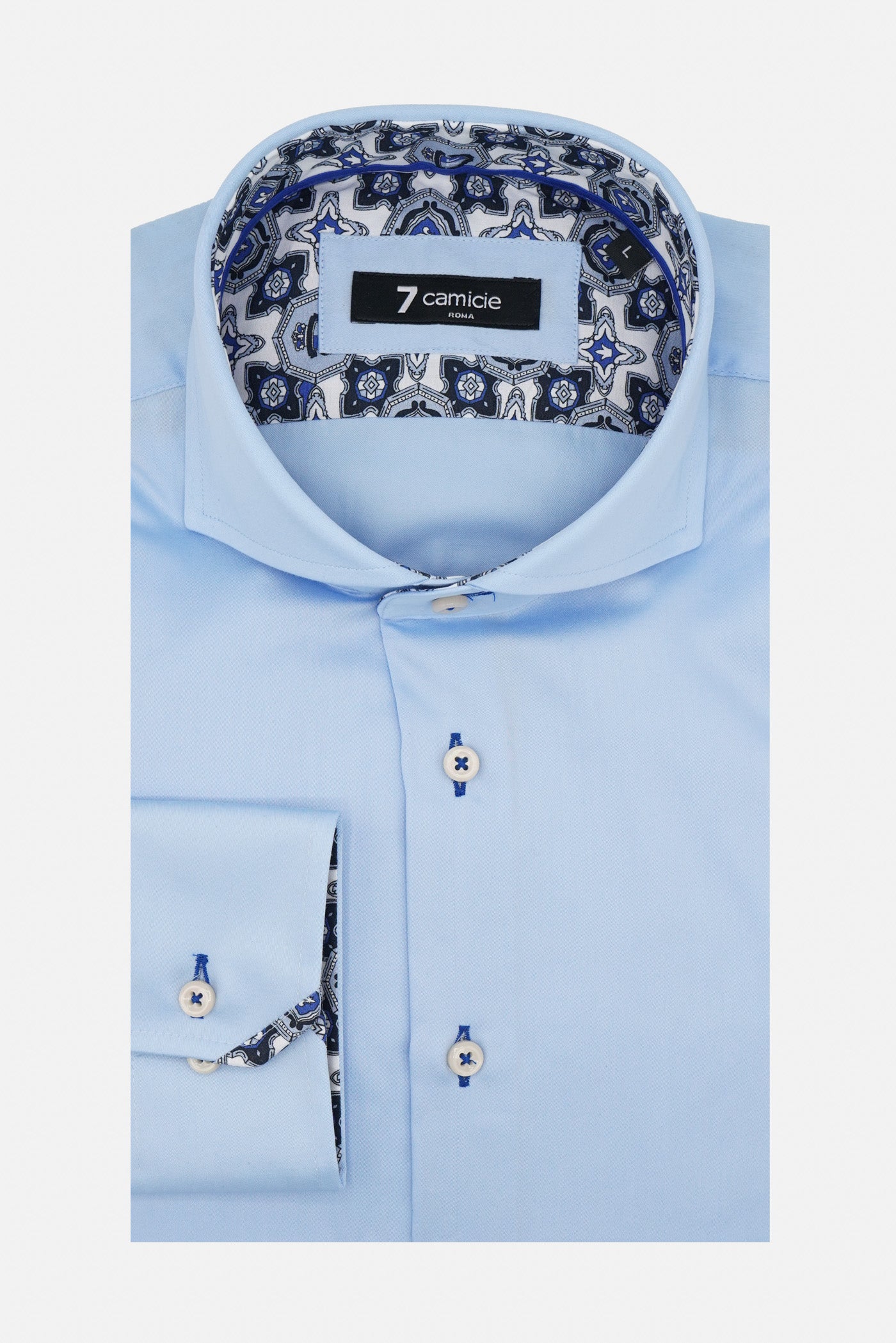 Chemise d'extérieur boutonnée bleu clair manches longues homme World Chemise d'extérieur boutonnée bleu clair manches longues homme World