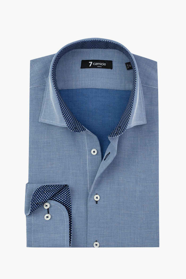 Firenze Sport Jaquard Man Shirt Blue White