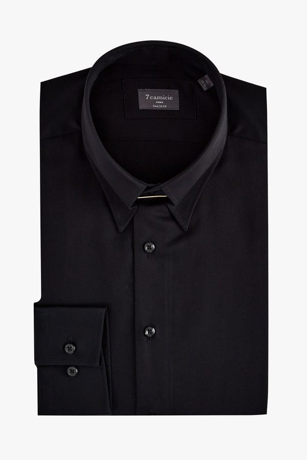 Romeo Essentials Satin Man Shirt Black