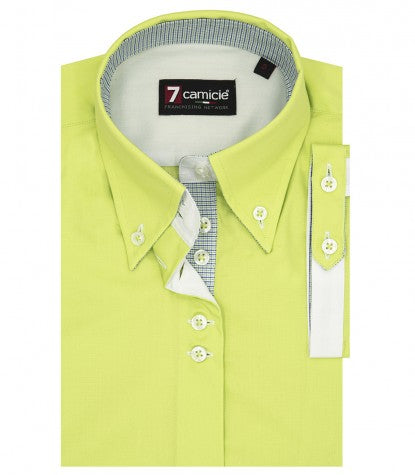 Silvia Iconic Poplin Women Shirt Short Sleeve Green