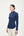 Camisa Mujer Cuello Button Down Jaquard Blanca Popelin elastico Azul Lisa