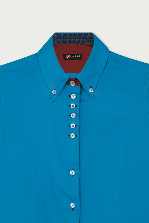 Silvia Iconic Poplin Stretch Women Shirt Light Blue