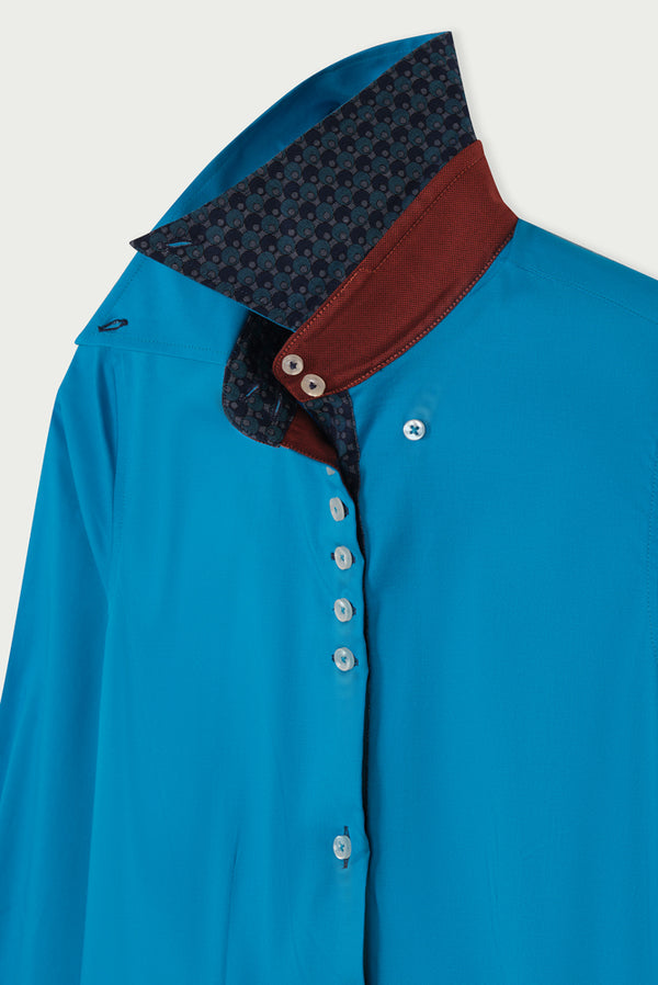 Silvia Iconic Poplin Stretch Women Shirt Light Blue