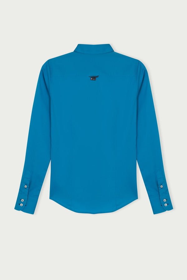 Silvia Iconic Poplin Stretch Women Shirt Light Blue