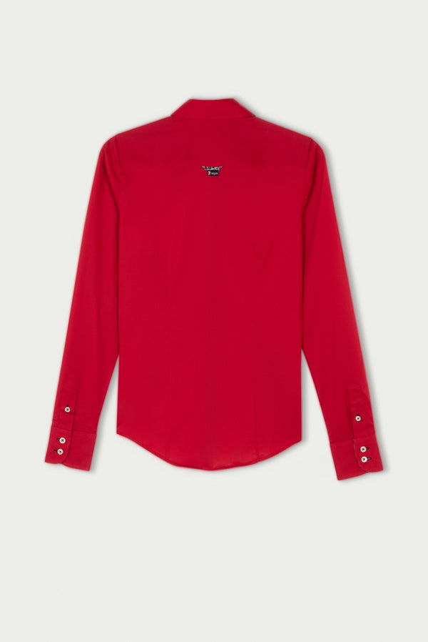 Silvia Iconic Poplin Stretch Women Shirt Red