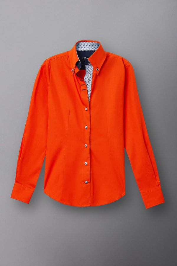 Silvia Iconic Poplin Stretch Women Shirt Orange